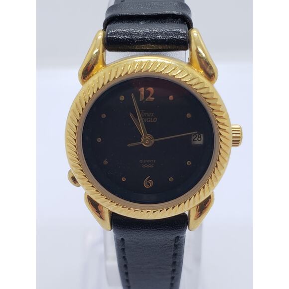 Timex Indiglo men's dress watch. Black face. 4 775 964, 4 527 096, C9